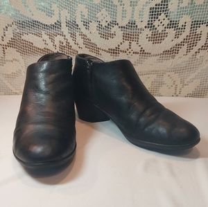 Dansko Black Leather Ankle Boots